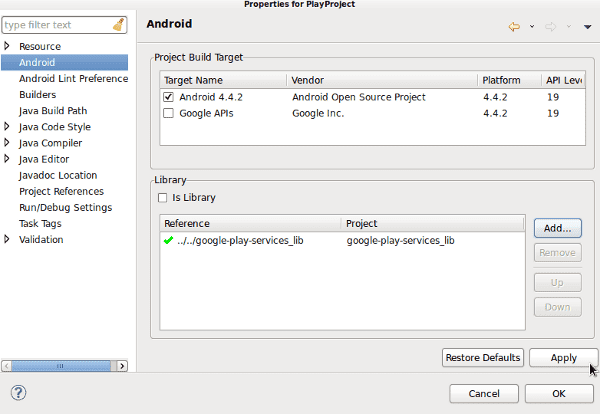 Google Play Hizmetlerini Androide Ekleme 6 android play services apply library